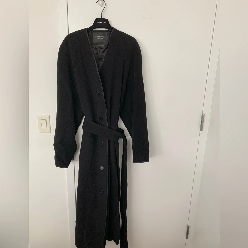 Balenciaga Runway Unisex Oversized Cashmere Wool Brushed Coat NWT - Picture 4 of 12